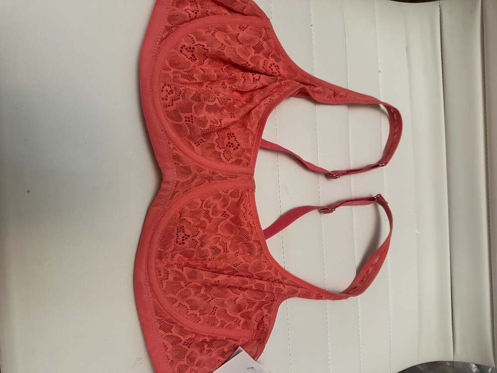Auden Lace Unlined Comfort Wire Balconette Bra Coral